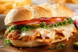 Spicy Deluxe Sandwich recipe, served and ready to eat, easy homemade dinner