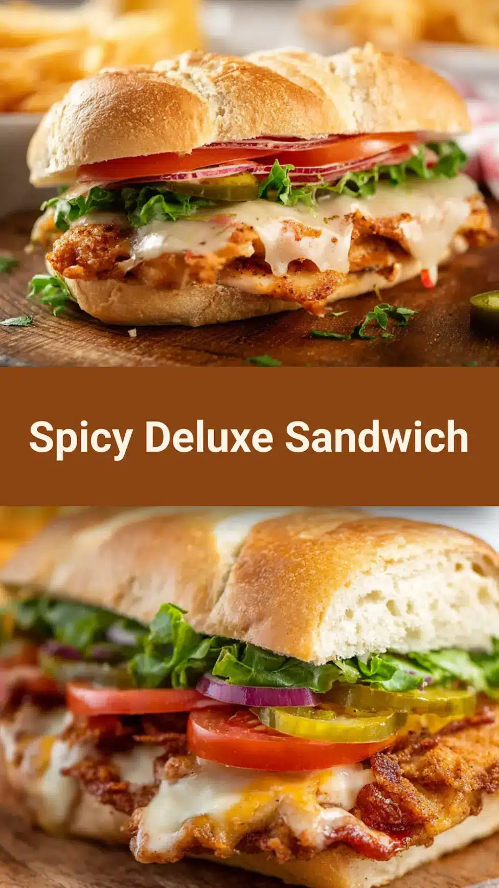 Spicy Deluxe Sandwich recipe, served and ready to eat, easy homemade dinner