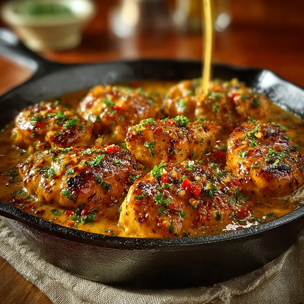 Texas Roadhouse Butter Chicken Skillet recipe, served and ready to eat, easy homemade dinner