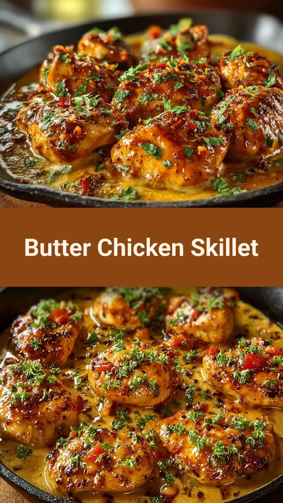 Texas Roadhouse Butter Chicken Skillet recipe, served and ready to eat, easy homemade dinner