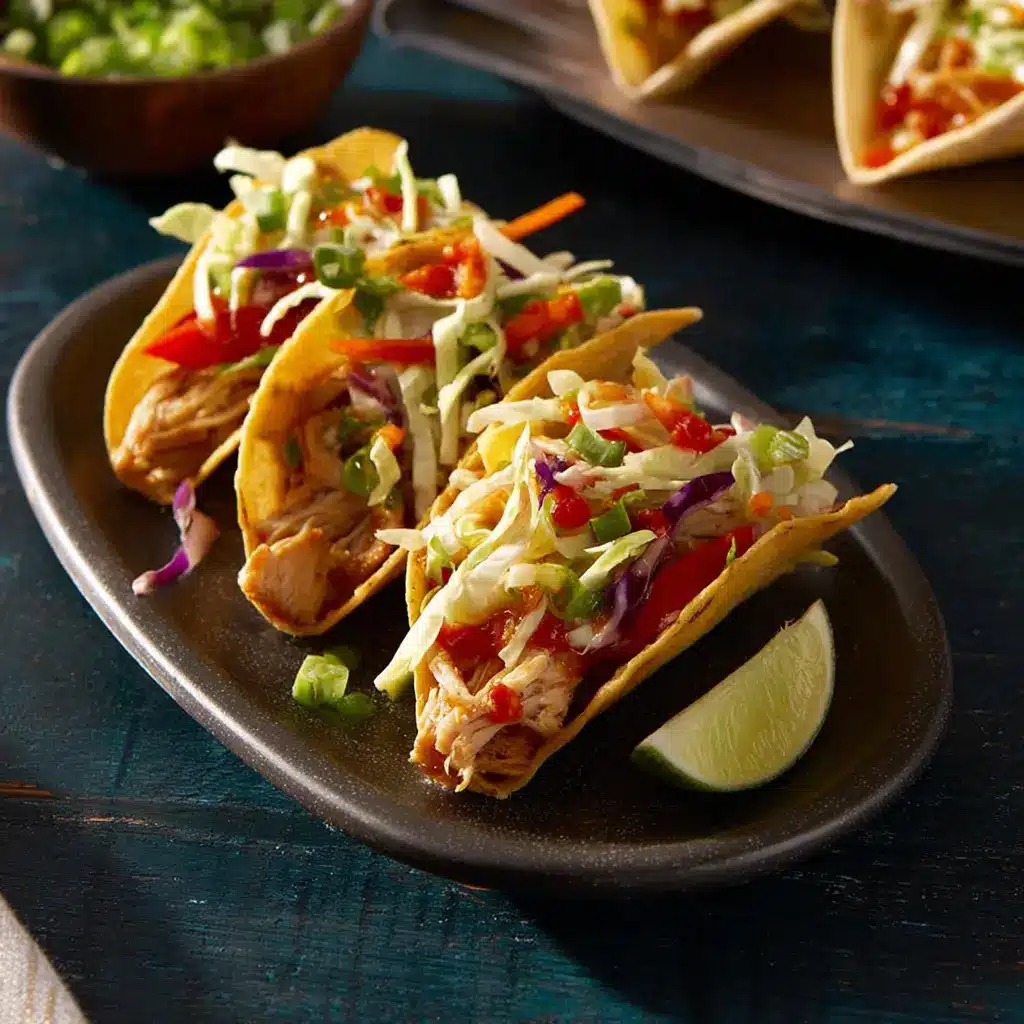 Wonton Chicken Tacos recipe, served and ready to eat, easy homemade dinner