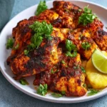 Air Fryer Al Pastor Chicken recipe, served and ready to eat, easy homemade dish