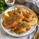 Air Fryer Chicken Dukkah recipe, served and ready to eat, easy homemade dish