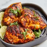Air Fryer Chicken Harissa recipe, served and ready to eat, easy homemade dish