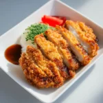 Air Fryer Chicken Katsu recipe, served and ready to eat, easy homemade dish