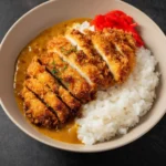 Air Fryer Chicken Katsu Curry recipe, served and ready to eat, easy homemade dish