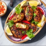 Air Fryer Chicken Kofta recipe, served and ready to eat, easy homemade dish