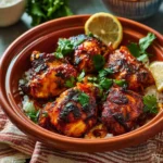 Air Fryer Chicken Tagine recipe, served and ready to eat, easy homemade dish