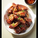 Air Fryer Chicken Wings Korean Style recipe, served and ready to eat, easy homemade dish