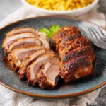 Air Fryer Duck Breast recipe, served and ready to eat, easy homemade dish