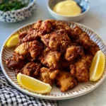 Air Fryer Karaage Chicken recipe, served and ready to eat, easy homemade dish