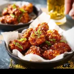 Air Fryer Korean Fried Chicken Gochujang recipe, served and ready to eat, easy homemade dish
