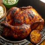 Air Fryer Peruvian Chicken recipe, served and ready to eat, easy homemade dish
