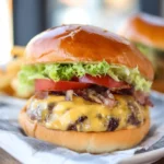 Animal Style Burger recipe, served and ready to eat, easy homemade dish