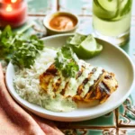 Bahama Breeze Chicken Cilantro Crema recipe, served and ready to eat, easy homemade dish