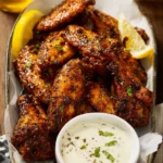 Buffalo Wild Wings Lemon Pepper Wings recipe, served and ready to eat, easy homemade dish