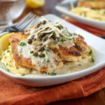 Cheesecake Factory Chicken Piccata Copycat recipe, served and ready to eat, easy homemade dish