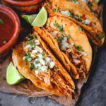 Chicken Birria Tacos Street Style recipe, served and ready to eat, easy homemade dish