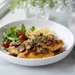 CHICKEN MARSALA COPYCAT recipe, served and ready to eat, easy homemade dish