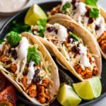 Cranberry Chipotle Chicken Tacos recipe, served and ready to eat, easy homemade dish