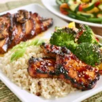 Genghis Grill Teriyaki Chicken recipe, served and ready to eat, easy homemade dish