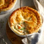 Marie Callender Chicken Pot Pie recipe, served and ready to eat, easy homemade dish