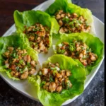 PF Changs Chicken Lettuce Wraps recipe, served and ready to eat, easy homemade dish
