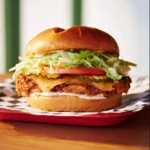 Shake Shack Chicken Sandwich Copycat recipe, served and ready to eat, easy homemade dish