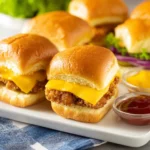 White Castle Chicken Sliders recipe, served and ready to eat, easy homemade dish