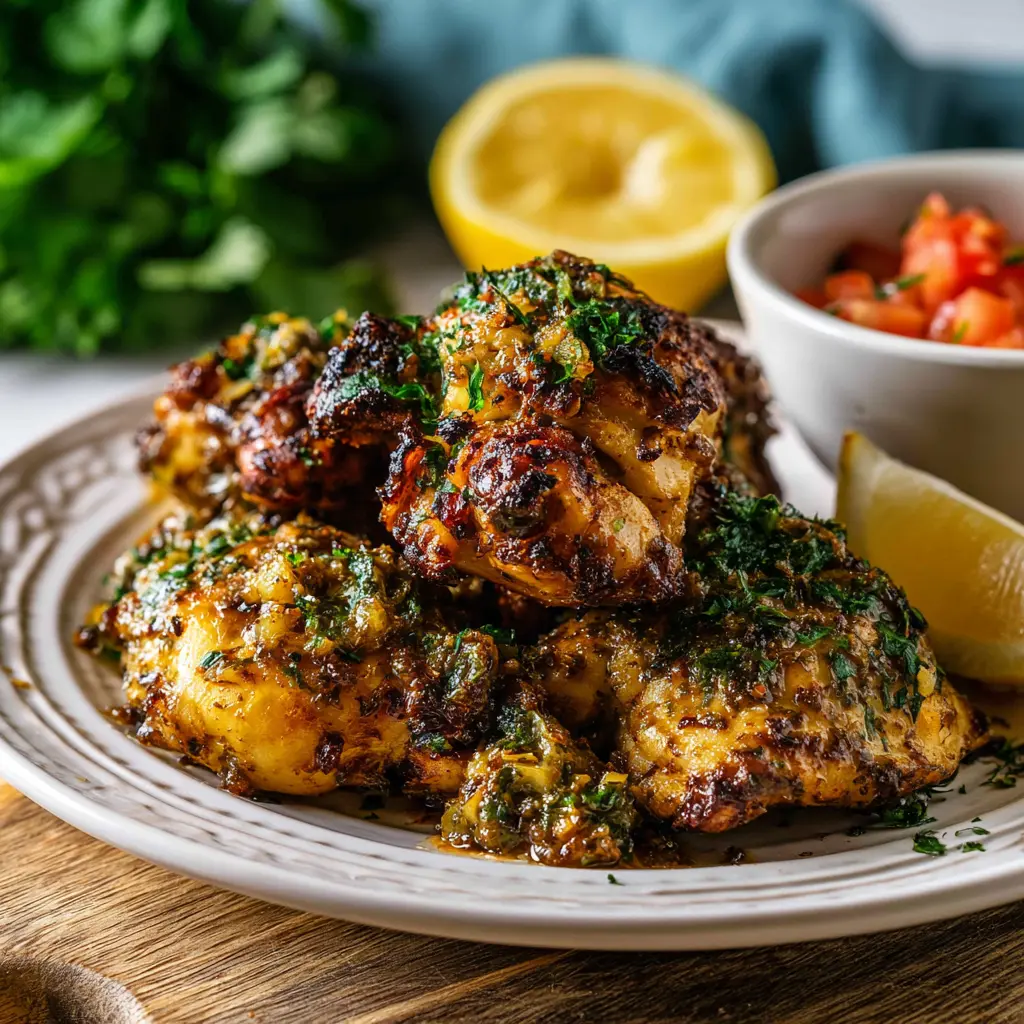 Air Fryer Chicken Chermoula served and ready to eat, a bold North African weeknight dinner