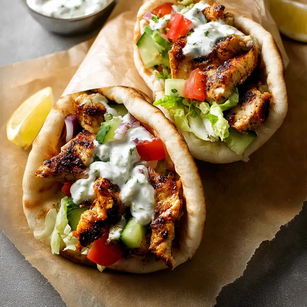 Air Fryer Chicken Gyros Homemade Satisfying Real Flavor Your Family Will Love 6 Air Fryer Chicken Gyros recipe, served and ready to eat, easy homemade dish