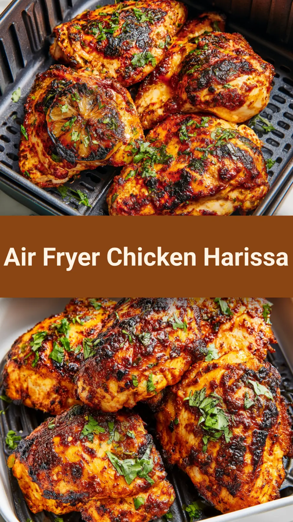 Air Fryer Chicken Harissa That Makes Your New Favorite Satisfying Dinner 7 Air Fryer Chicken Harissa recipe, served and ready to eat, easy homemade dish