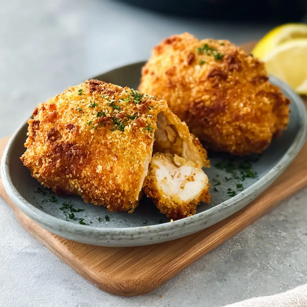 Air Fryer Chicken Kiev Satisfying New Way to Make a Real Classic 6 Air Fryer Chicken Kiev recipe, served and ready to eat, easy homemade dish