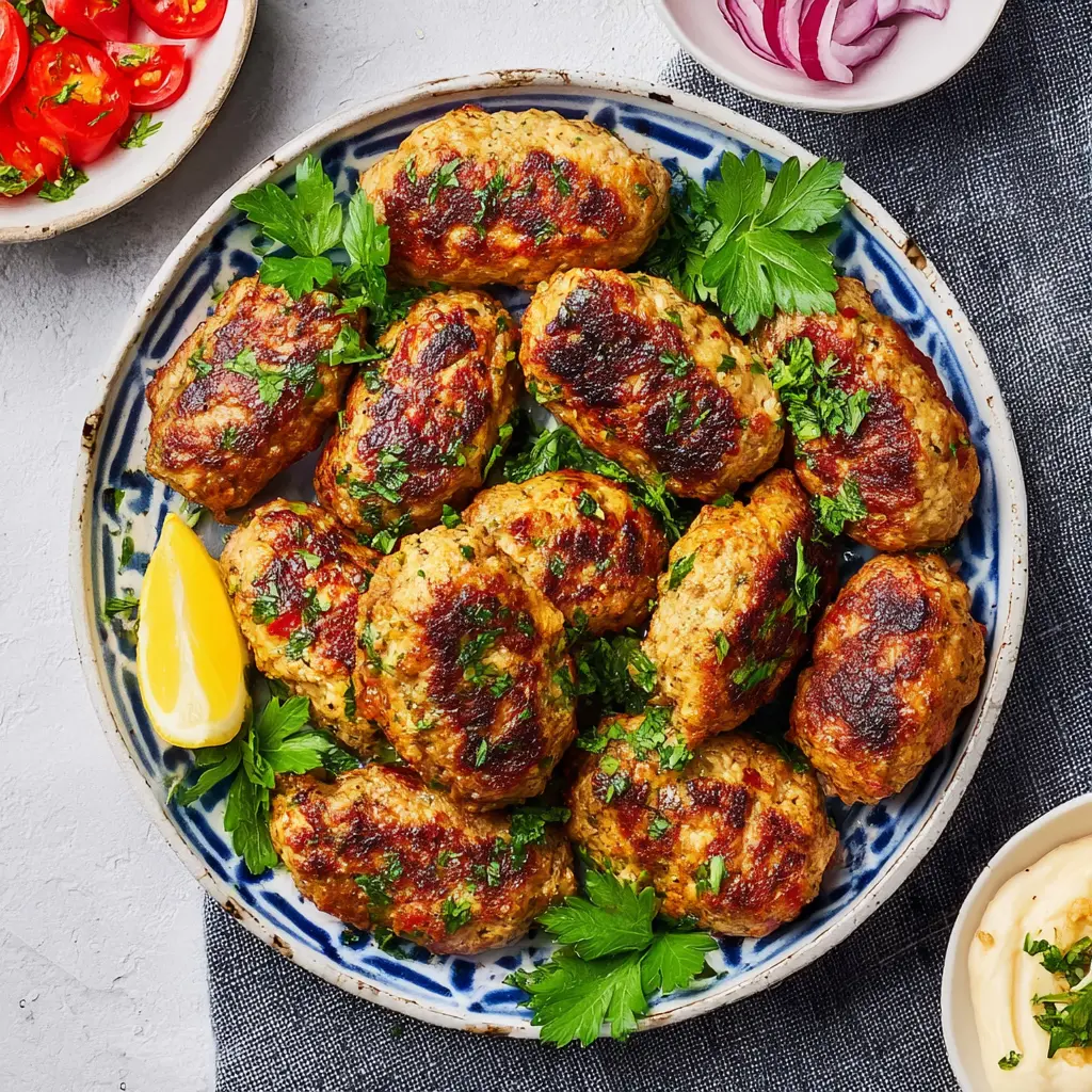 Air Fryer Chicken Kofta recipe, served and ready to eat, easy homemade dish