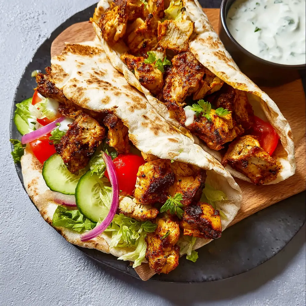 Air Fryer Chicken Shawarma Warm Satisfying Real Flavor Made Better 6 Air Fryer Chicken Shawarma served and ready to eat, easy homemade recipe