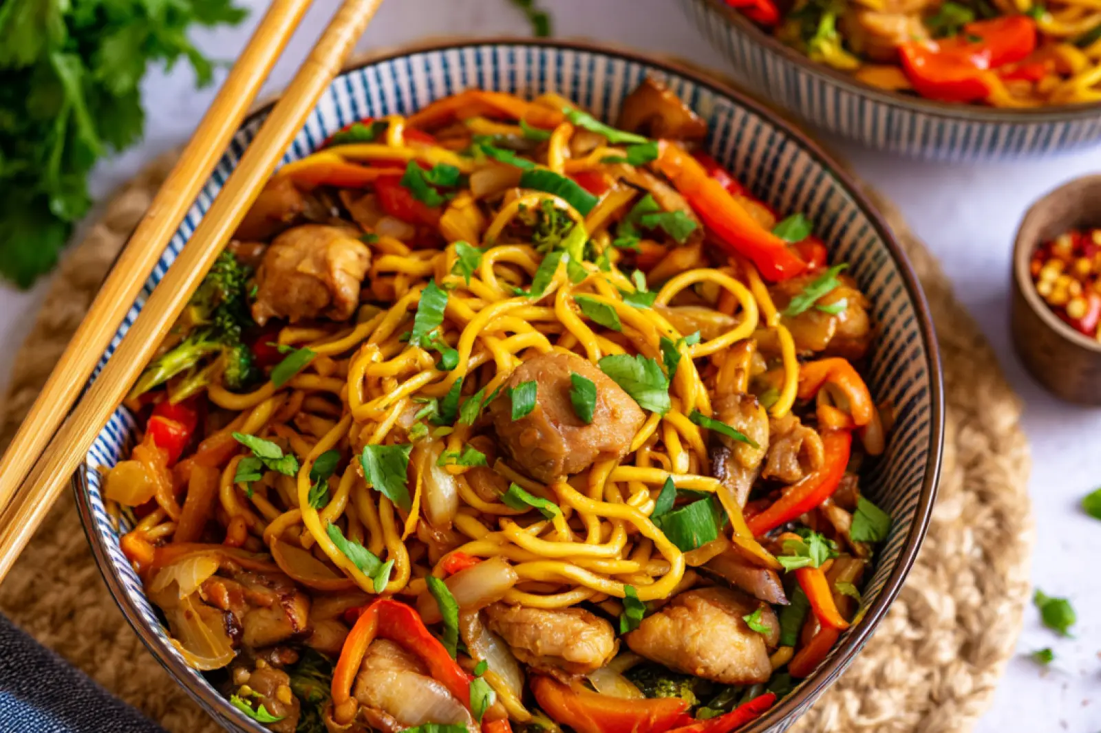 Air Fryer Chicken Stir Fry Noodles That Make Weeknights Feel New and Satisfying