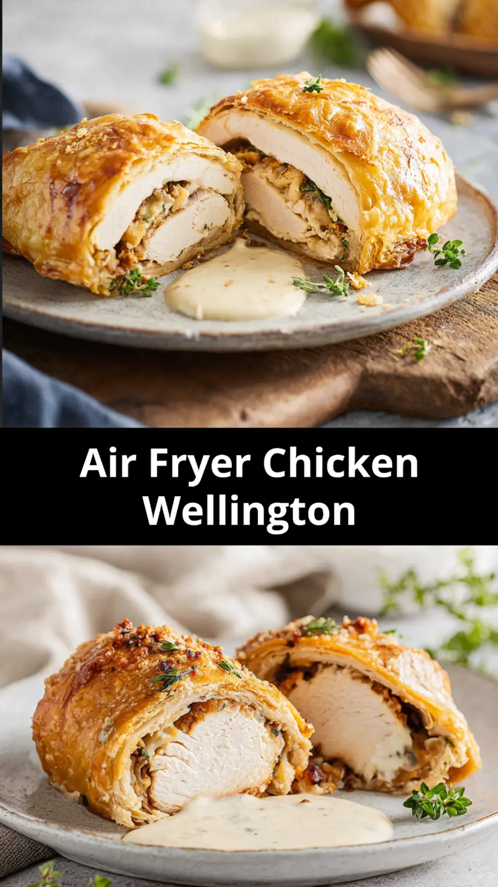 Air Fryer Chicken Wellington Satisfying Real Dinner You Need to Make Now 7 Air Fryer Chicken Wellington recipe, served and ready to eat, easy homemade dish