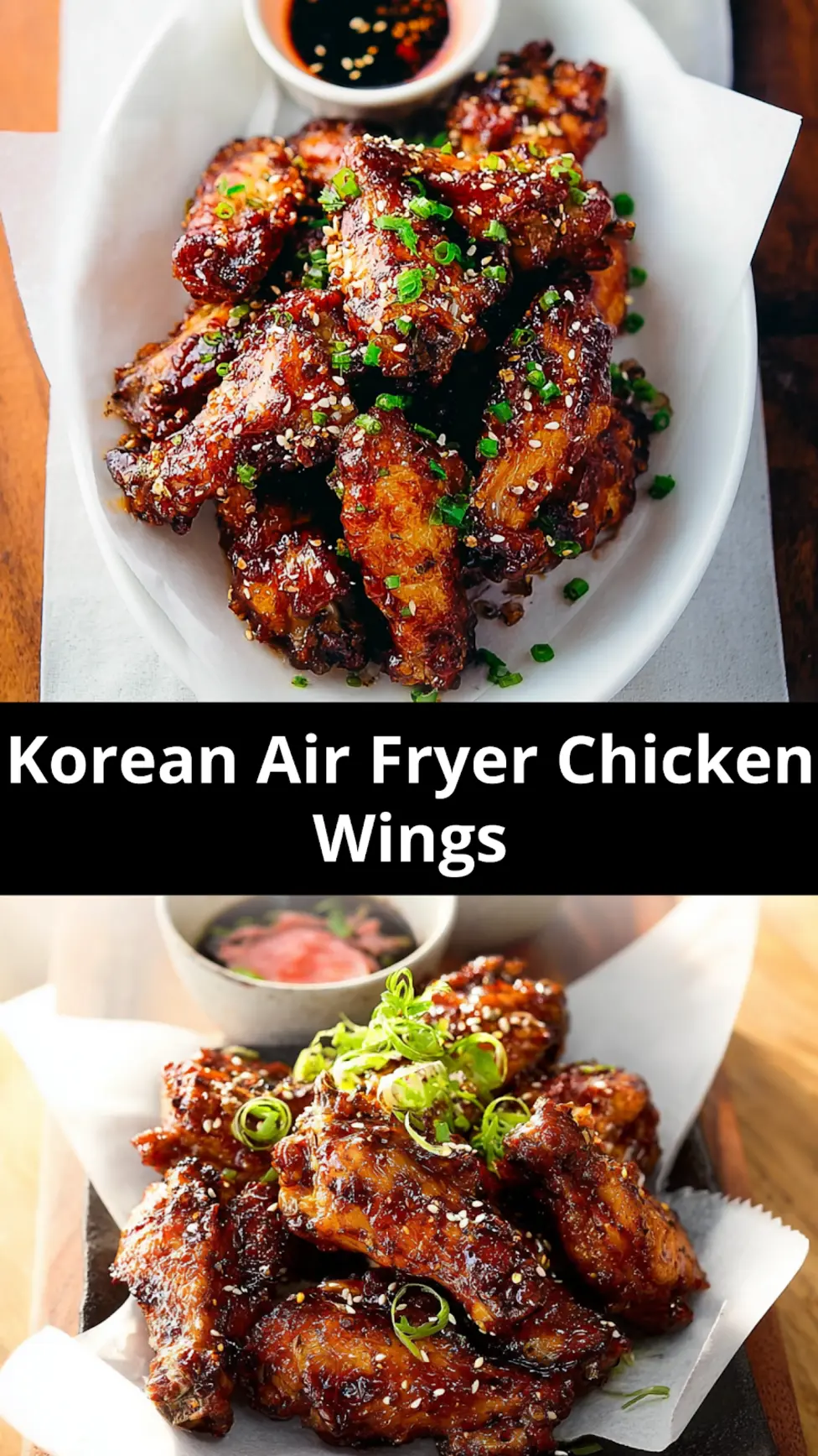 Air Fryer Chicken Wings Korean Style Irresistible Crispy New Way to Love Dinner 7 Air Fryer Chicken Wings Korean Style recipe, served and ready to eat, easy homemade dish_pin
