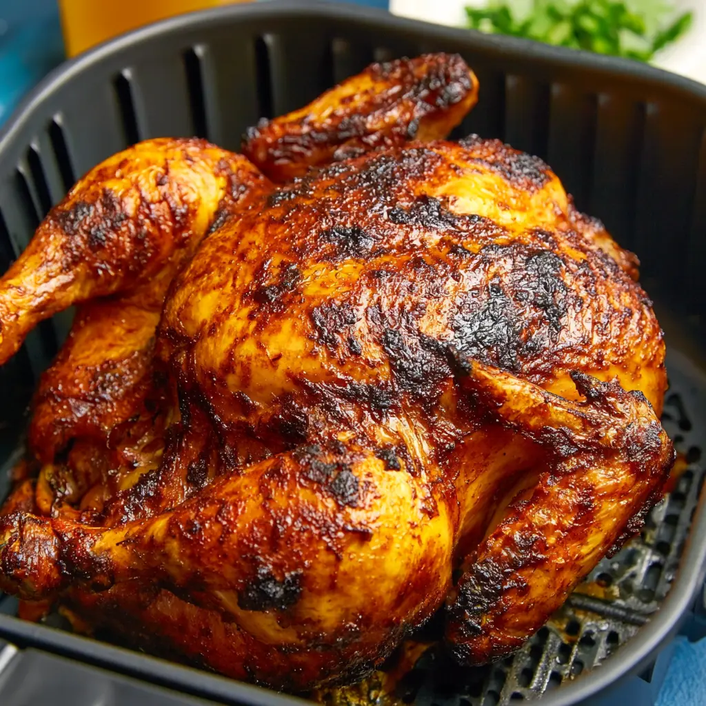Air Fryer Peruvian Chicken recipe, served and ready to eat, easy homemade dish