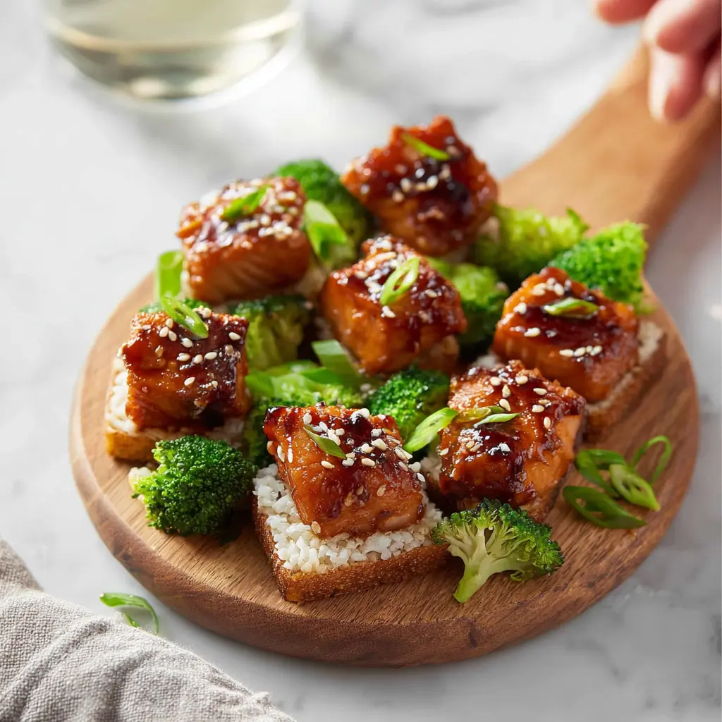 Air Fryer Teriyaki Salmon Bites Made This Weeknight Real and Satisfying 6 Air Fryer Teriyaki Salmon Bites recipe, served and ready to eat, easy homemade dish