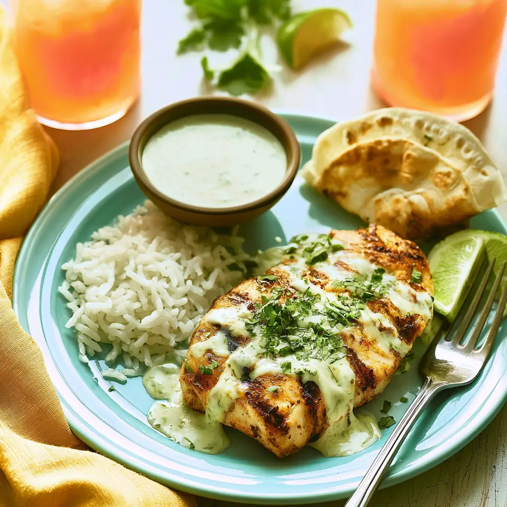 Bahama Breeze Chicken Cilantro Crema recipe, served and ready to eat, easy homemade dish