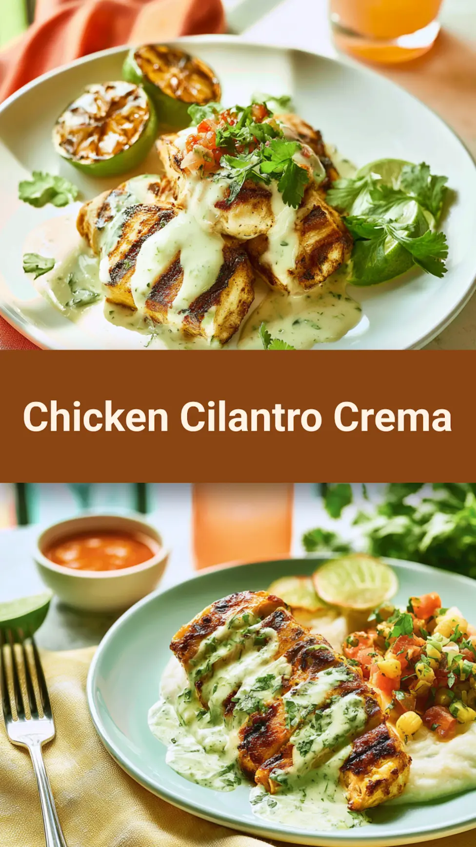 Bahama Breeze Chicken Cilantro Crema recipe, served and ready to eat, easy homemade dish