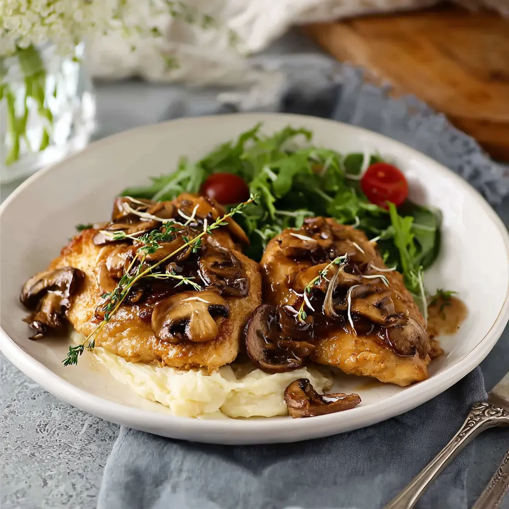 Chicken Marsala Copycat recipe served in a skillet, ready to eat
