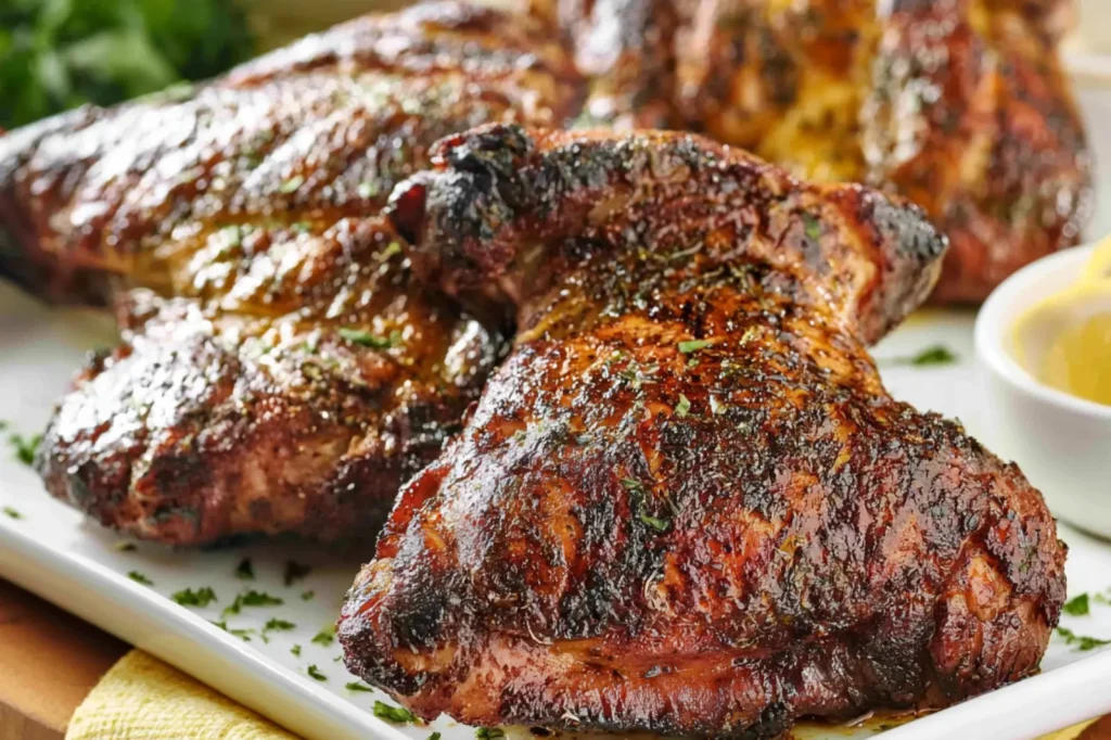 Copycat Fogo de Chao Chicken recipe, served and ready to eat, easy homemade dish