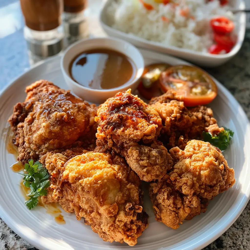 Copycat Jollibee Chicken Joy recipe, served and ready to eat, easy homemade dish