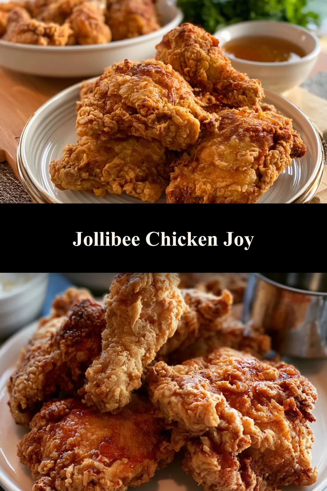 Copycat Jollibee Chicken Joy recipe, served and ready to eat, easy homemade dish