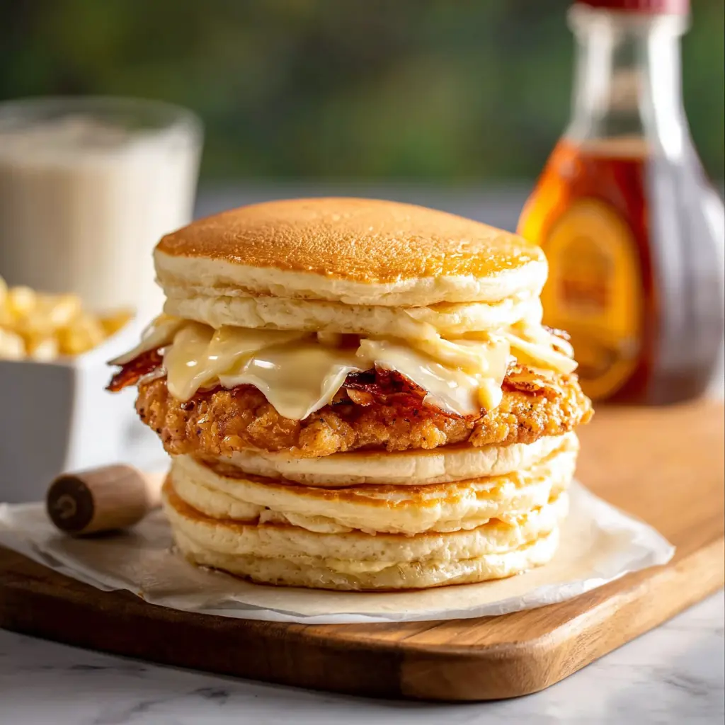 Denny's Grand Slamwich Chicken recipe, served and ready to eat, easy homemade dish