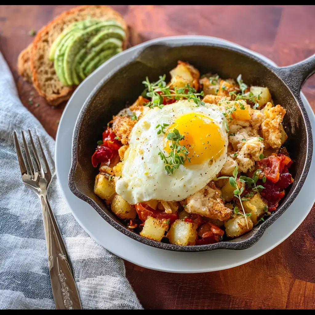 Copycat First Watch Farmhouse Hash Chicken Warm Satisfying Recipe You Need to Make Now 6 First Watch Farmhouse Hash Chicken recipe, served and ready to eat, easy homemade dish