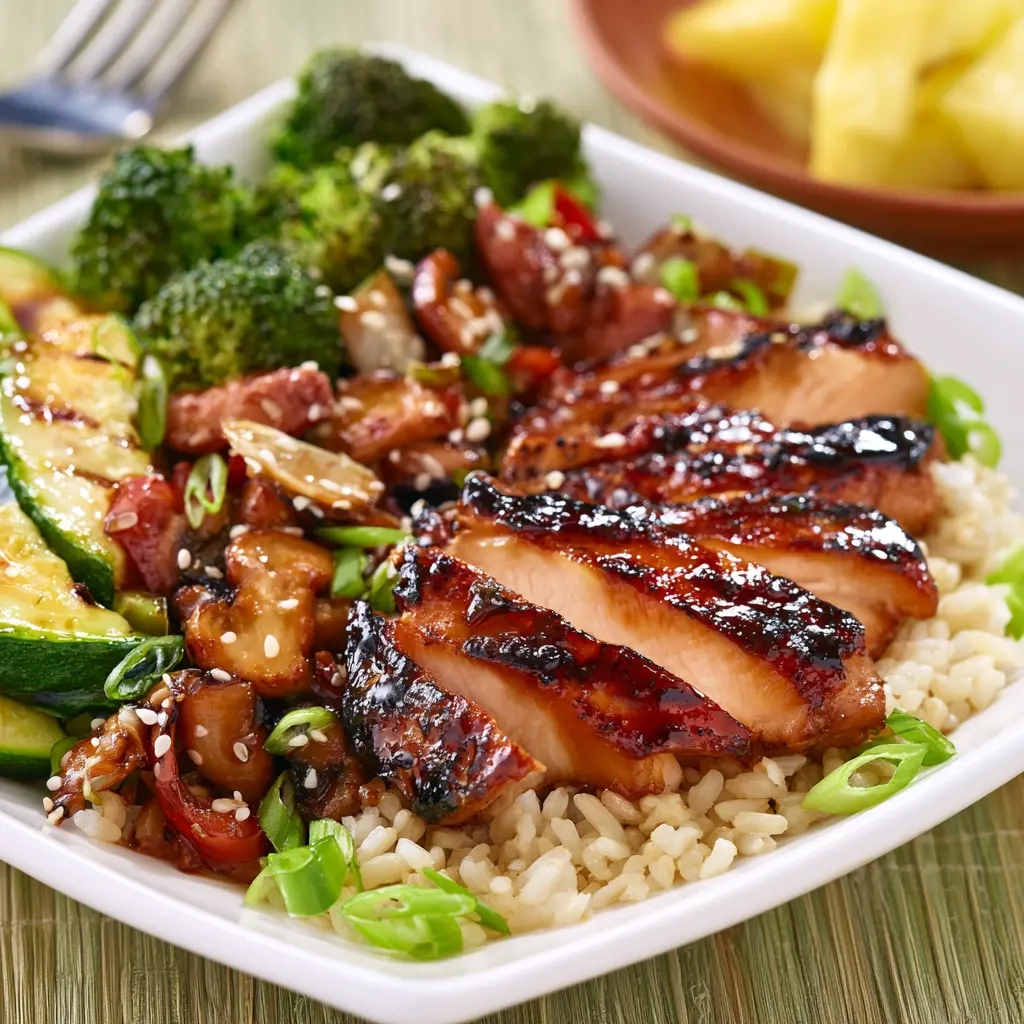 Genghis Grill Teriyaki Chicken recipe, served and ready to eat, easy homemade dish