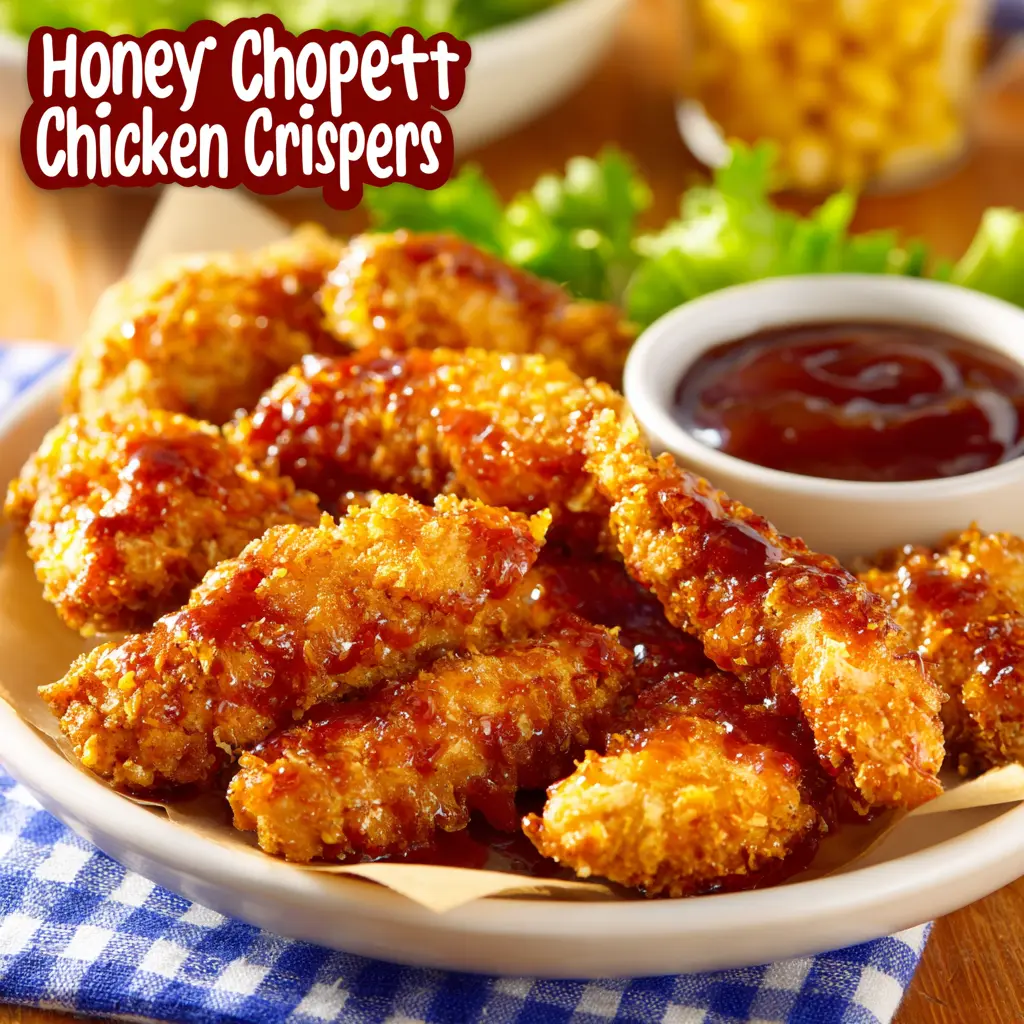 Honey Chipotle Chicken Crispers recipe, served and ready to eat, easy homemade dish
